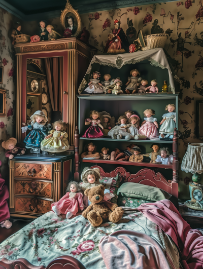 Victorian Dolls Mansion Bedroom