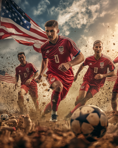 Cinematic Soccer Players Collage