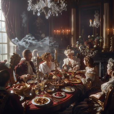 Elegant 18th Century English Family Dinner