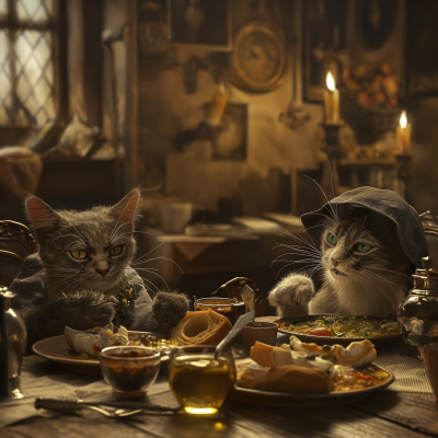Steampunk Cats Dining