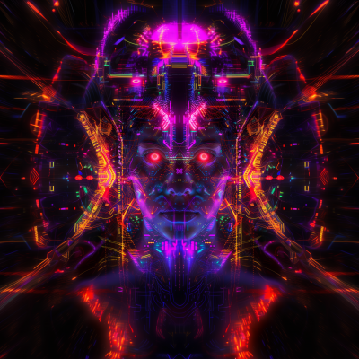 Neon Cyberpunk Goddess