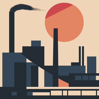 Industrial City Views Vector Poster