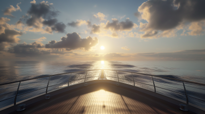 Sunset Horizon on Ship’s Bow