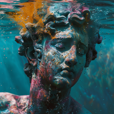 Underwater Poseidon Statue