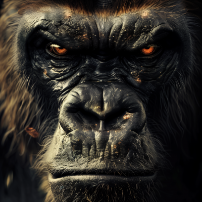 Aggressive Gorilla Face
