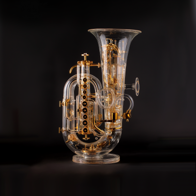 Lab Glass Musical Functional Tuba Water Pipe