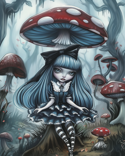 Goth Alice in Wonderland Pop Surrealism