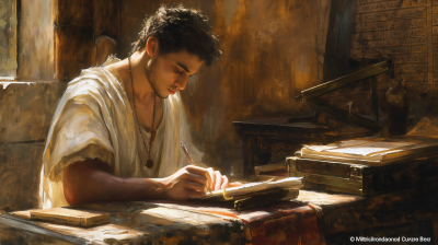 Young Man Writing a Letter in Pompeii
