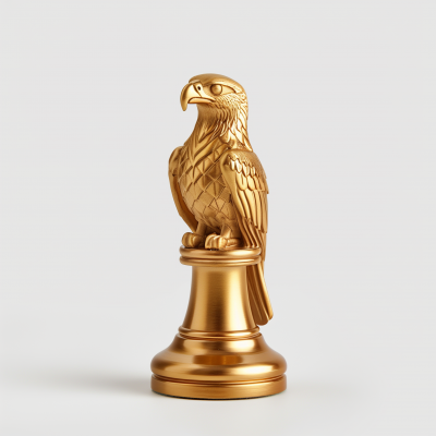 Brushed Gold Warrior Falcon Chess Piece