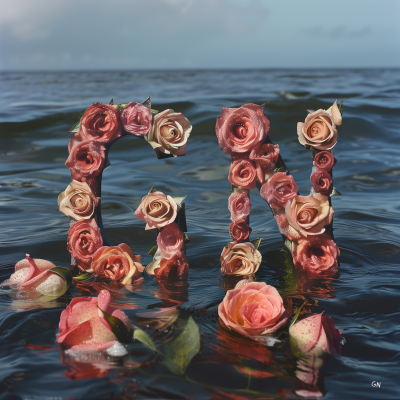 Floating Roses in Ocean