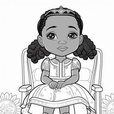 African American Queen Coloring Page
