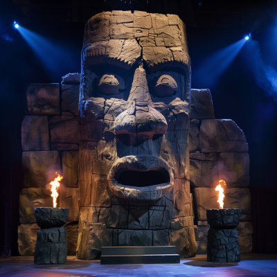 Stone Effigy Sculpture on Stage