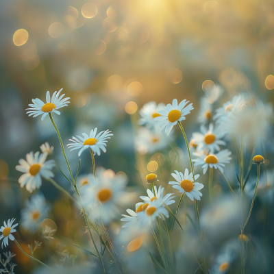 Field of Daisies with Depth of Field