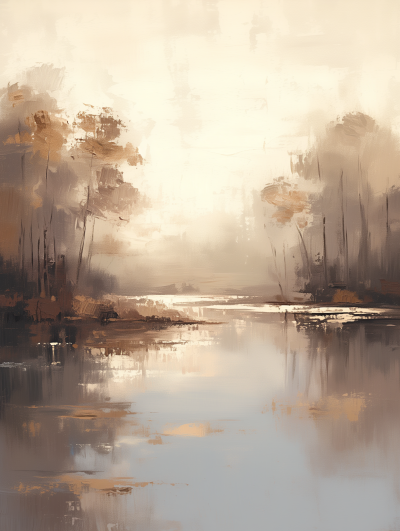 Atmospheric Lake Painting