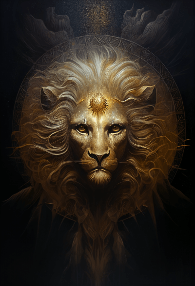 Gold Lion Head God