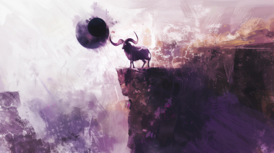 Abstract Sketched Painting of Ram Silhouette