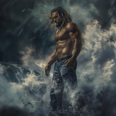 Aquaman in jeans trousers