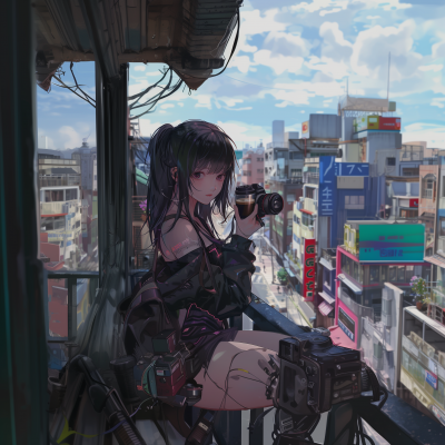 Anime Cyberpunk Girl in Tokyo