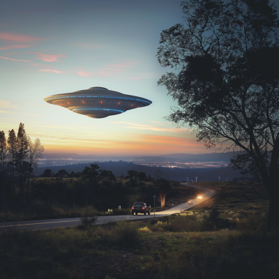 UFO Encounter at Dusk