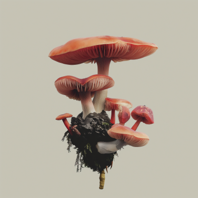 Vintage Mushroom Digital Art