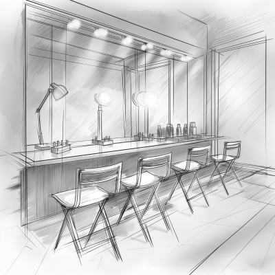 Architectural Makeup Room Sketch