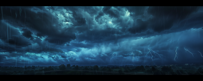 Night Thunderstorm Panorama