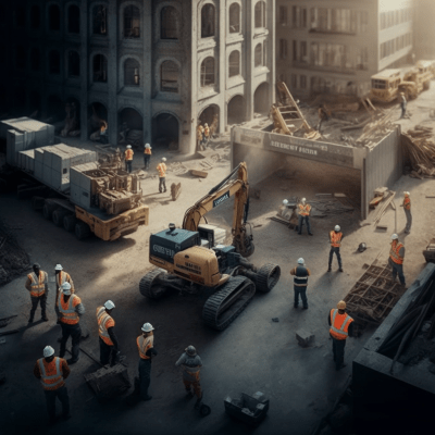 Busy Construction Site