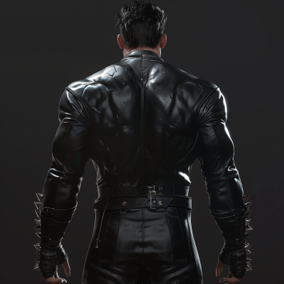 Tall Man in Leather Clothes