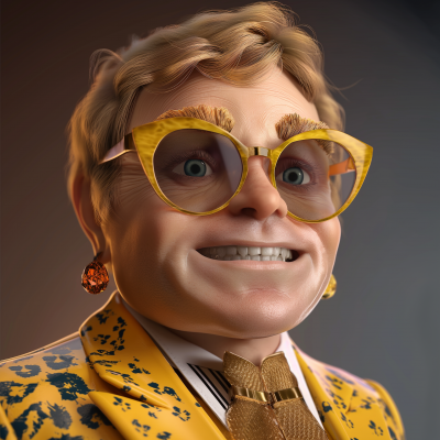 Elton John Doll Portrait