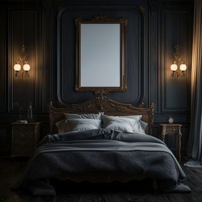 Dark Moody Bedroom Interior