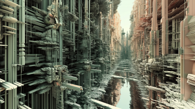 Liquid Neural Architecture Cityscape