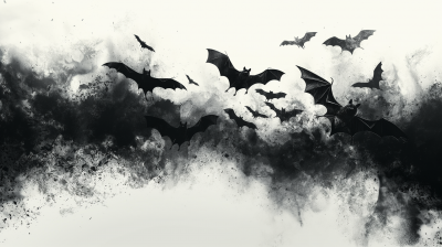 Flying Bats Illustration