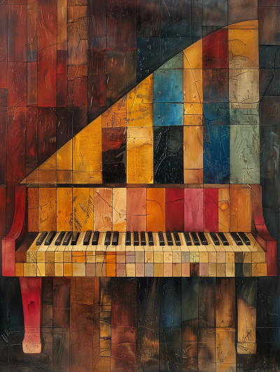 Picasso-style Cubist Grand Piano