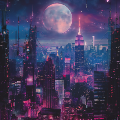 Cyberpunk Cityscape at Night