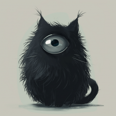 Mystical Black Cat Illustration