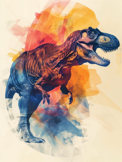 Abstract Dadaism Tyrannosaurus Rex Artwork