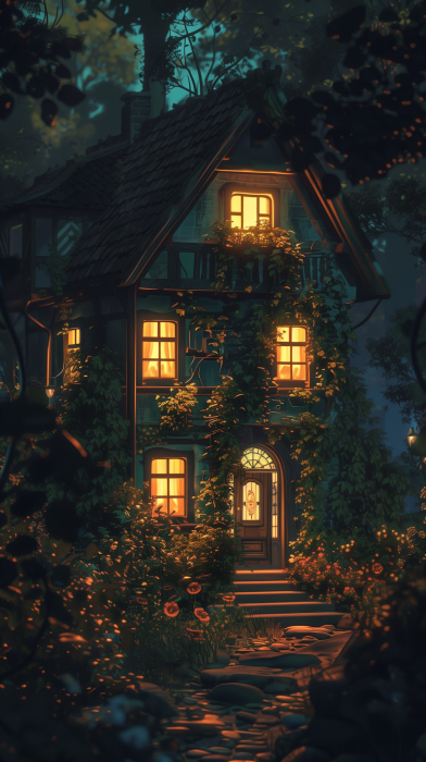 Cozy House at Night