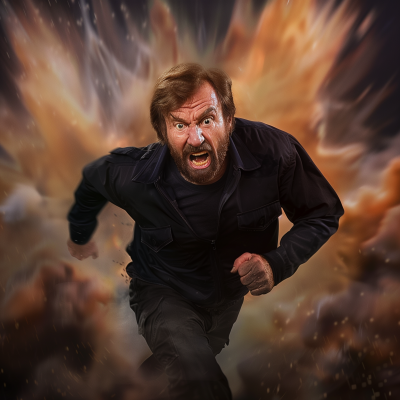 Chuck Norris Running in Fear