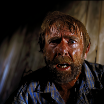 Cinematic Close-up of Chuck Norris
