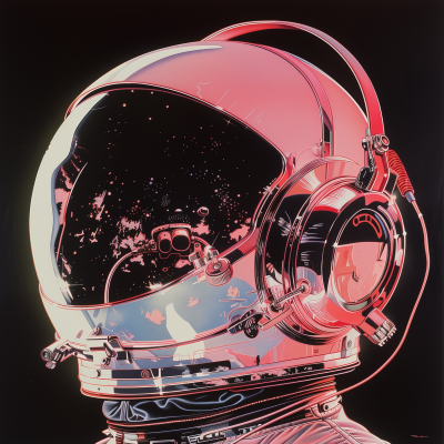 Futuristic Cosmonaut Helmet Advertisement