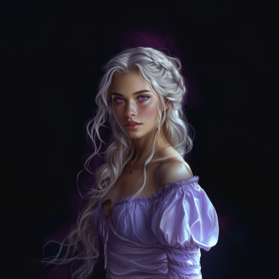 Ethereal Fantasy Woman with White Hair