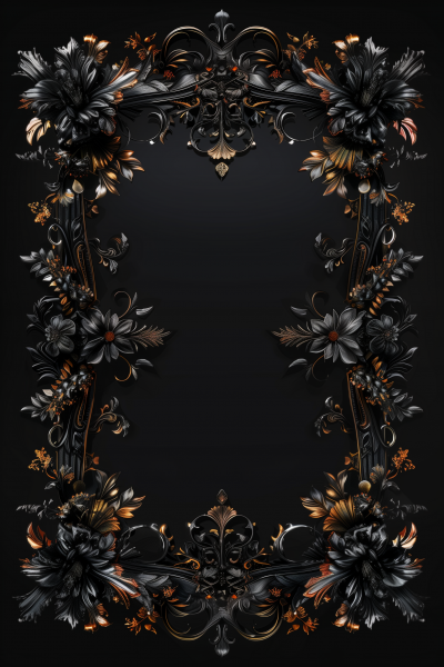 Fantasy Floral Rectangle Frame