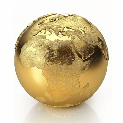 Golden Earth Globe