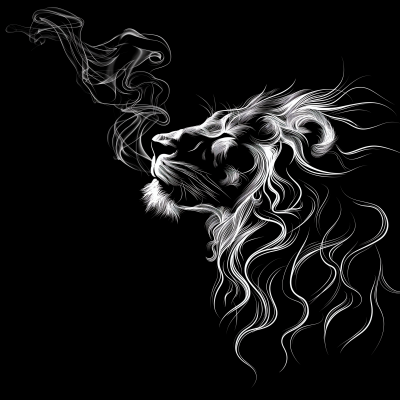 Lion Smoke Illustration