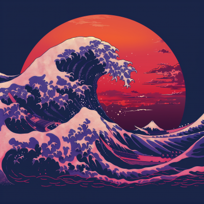 Giant Wave at Sunset