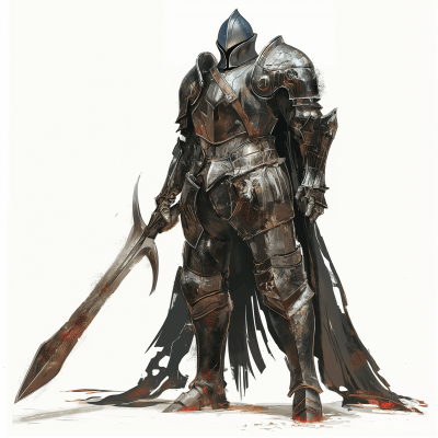 Massive Walking Armor with Large Blade