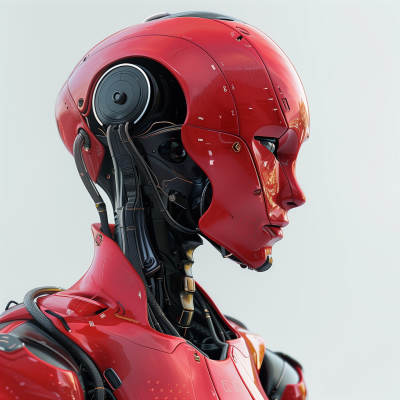 Futuristic Red Robot