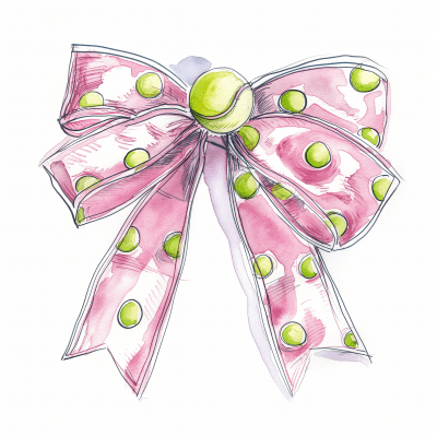 Watercolor Girly Pink Bow Illustration