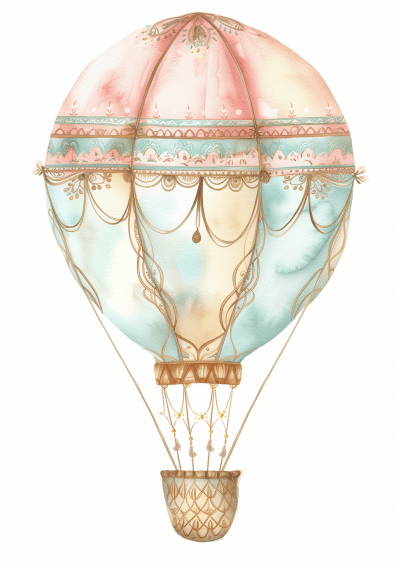Boho Air Balloons Illustration