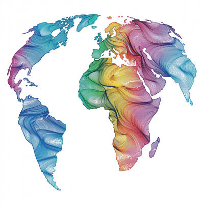 Vibrant Earth Map Illustration